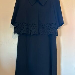 Kasper Women’s Black 2pc Sheath Dress  Crop Jacket Suit Sz 14